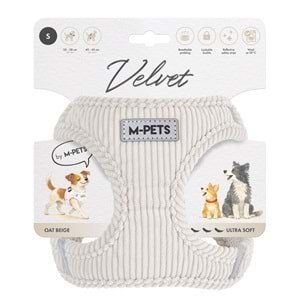 10860512 M-PETS VELVET DOG GÖĞÜS TASMASI BEJ (S)