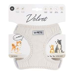 10860812 M-PETS VELVET DOG GÖĞÜS TASMASI BEJ (M)