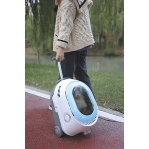 20402099 M-PETS TROLLEY TAŞIMA ÇANTASI WHİTE BLUE 35X31X47CM