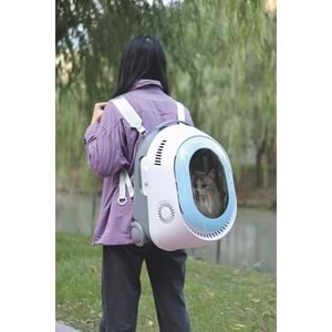 20402099 M-PETS TROLLEY TAŞIMA ÇANTASI WHİTE BLUE 35X31X47CM