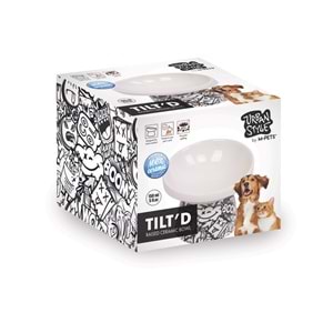 20501399 M-PETS URBAN STYLE TILTD SERAMİK MAMA KABI 150ML BLACK/WHİTE