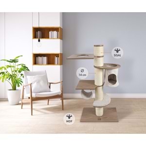 20635799 M-PETS CATELİTE LEONARDO KEDİ TIRMALAMA 68X40X127CM