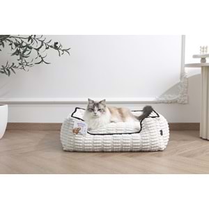 60301799 M-PETS WARM HUG CUSHİON YATAK (M) WHİTE