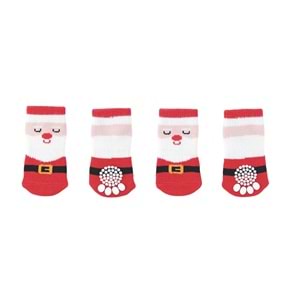 60303099 M-PETS CHRISTMAS SANTA KAYMAZ TABANLI ÇORAP 4LÜ