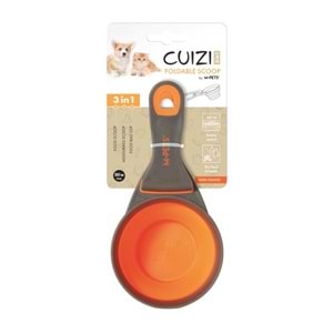 60502299 M-PETS CUIZI 3in1 FONKSİYONEL MAMA ÖLÇÜ KABI 237ML ORANGE