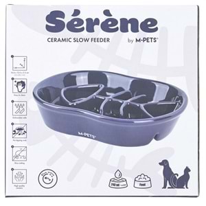 60532517 M-PETS SERENE FISH SERAMİK YAVAŞ YEME MAMA KABI 240ML DARK BLUE