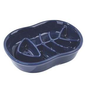 60532517 M-PETS SERENE FISH SERAMİK YAVAŞ YEME MAMA KABI 240ML DARK BLUE