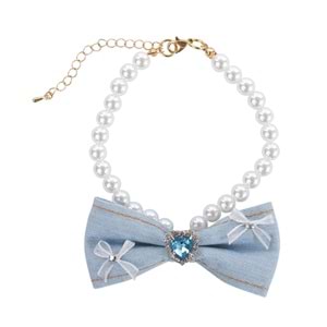 60804199 M-PETS GLAM PRESTİGE AKSESUAR BLUE DENİM PEARL (M)