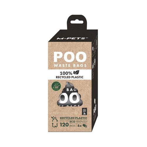10171099 M-PETS POO 100% RECYCLED DIŞKI POŞETİ KOKUSUZ 8X15 YAPRAK