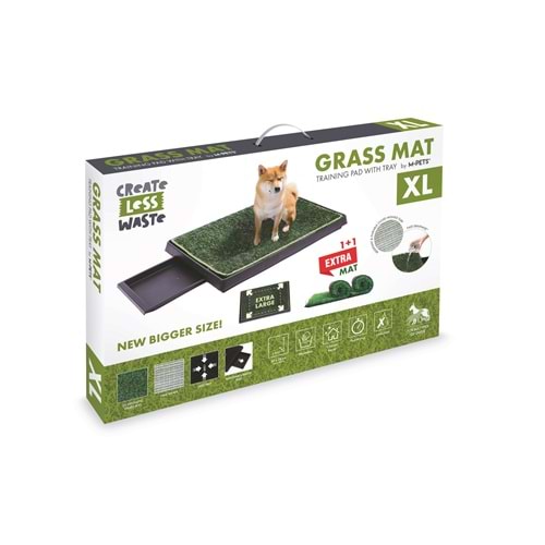 10177999 M-PETS GRASS MAT ÇİMLİ ÇEKMEÇELİ KÖPEK TUVALETİ XL 50X76CM