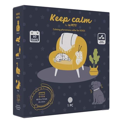 10178699 M-PETS KEEP CALM CALMİNG SAKİNLEŞTİCİ KÖPEK TASMASI GRİ