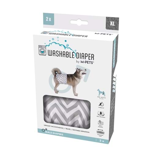 10179799 M-PETS ERKEK KÖPEKLER İÇİN YIKANABİLİR KÜLOT 2Lİ (XL)