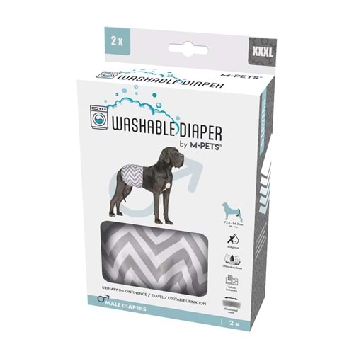 10179999 M-PETS ERKEK KÖPEKLER İÇİN YIKANABİLİR KÜLOT 2Lİ (XXXL)