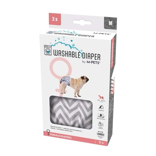 10180299 M-PETS DİŞİ KÖPEKLER İÇİN YIKANABİLİR KÜLOT 2Lİ (M)