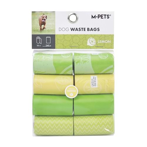 10182399 M-PETS DIŞKI POŞETİ 15 YAPRAK LİMON KOKULU 16LI PAKET