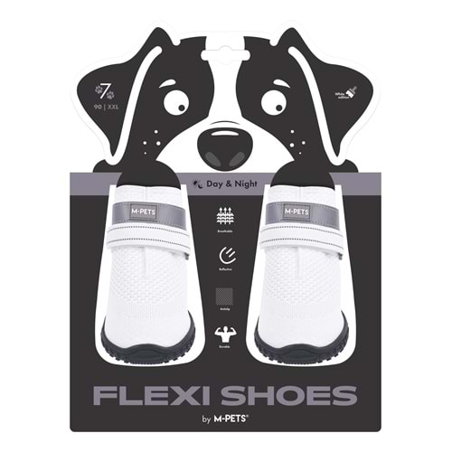 10372499 M-PETS FLEXI KÖPEKLER İÇİN AYAKKABI #7 XXL WHİTE EDİTİON