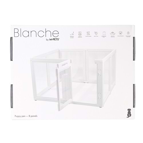 10443001 M-PETS BLANCHE OYUN ÇİTİ 8 PANEL (L) WHİTE