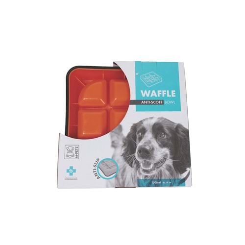 10504117 M-PETS WAFFLE YAVAŞ YEME MAMA KABI 1500ML ORANGE