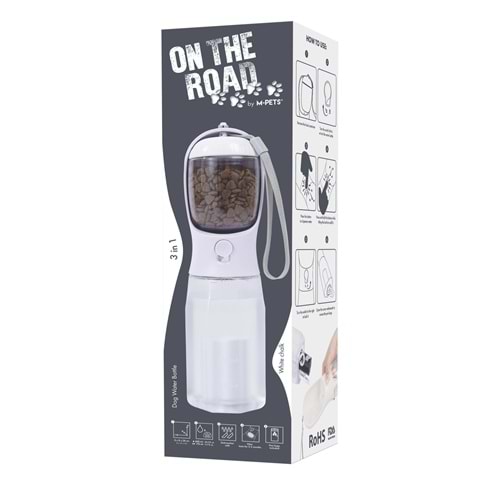 10554999 M-PETS ON THE ROAD 3İN1 KÖPEK SEYAHAT SULUĞU 600ML WHİTE