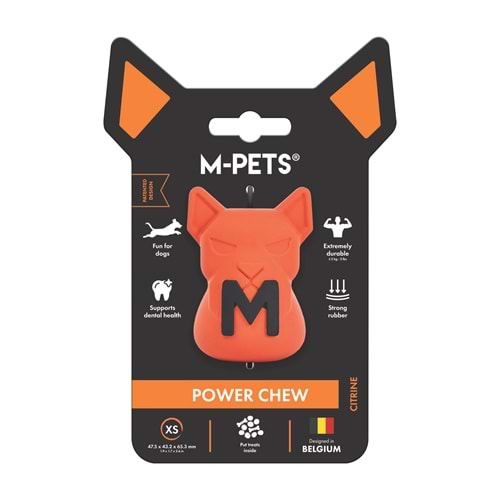 10675016 M-PETS POWER CHEW KAUÇUK KÖPEK ÖDÜL OYUNCAĞI CITRINE (XS)