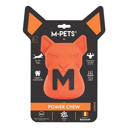 10675516 M-PETS POWER CHEW KAUÇUK KÖPEK ÖDÜL OYUNCAĞI CITRINE (XXL)