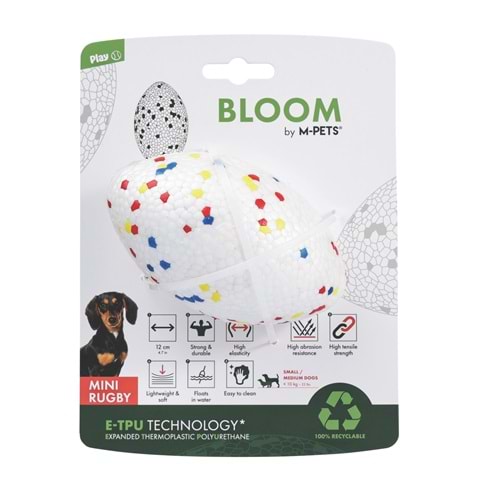 10677899 M-PETS BLOOM MİNİ RUGBY PARÇALANMAZ RUGBY TOPU RED:/WHİTE