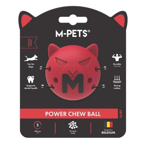 10678505 M-PETS POWER CHEW BALL KAUÇUK KÖPEK OYUNCAĞI RUBY (S)