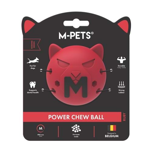 10678605 M-PETS POWER CHEW BALL KAUÇUK KÖPEK OYUNCAĞI RUBY (M)