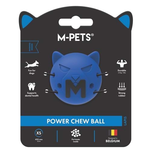 10679317 M-PETS POWER CHEW BALL KAUÇUK KÖPEK OYUNCAĞI LAPİS (XS)