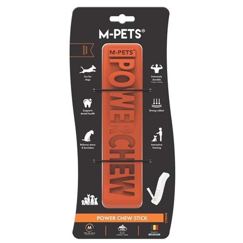 10679716 M-PETS POWER CHEW STİCK KAUÇUK KÖPEK OYUNCAĞI CITRINE