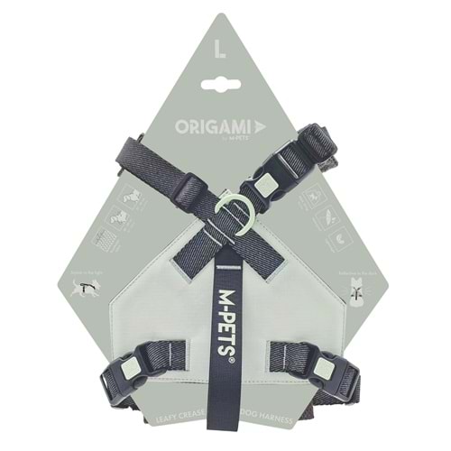 10852399 M-PETS ORIGAMI REFLEKTÖRLÜ SIRT TASMASI GREEN (L)