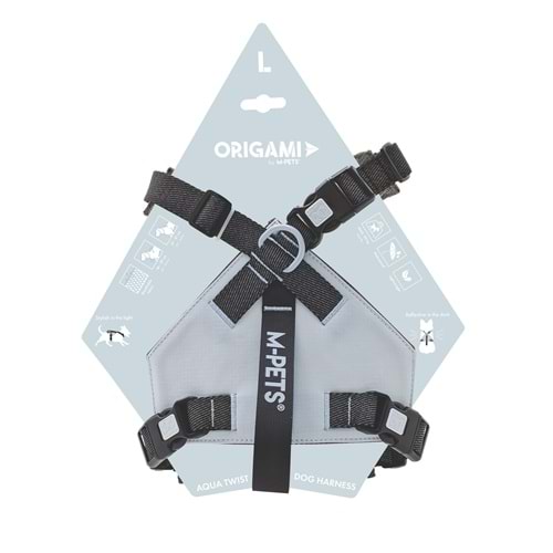 10852699 M-PETS ORIGAMI REFLEKTÖRLÜ SIRT TASMASI BLUE (L)