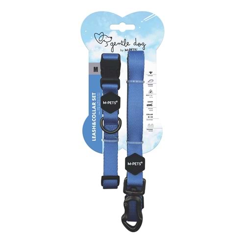 10853399 M-PETS GENTLE DOG BOYUN TASMASI ve GEZDİRME SET (M) BLUE