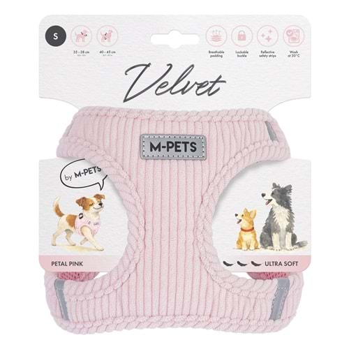 10860407 M-PETS VELVET DOG GÖĞÜS TASMASI PİNK (S)