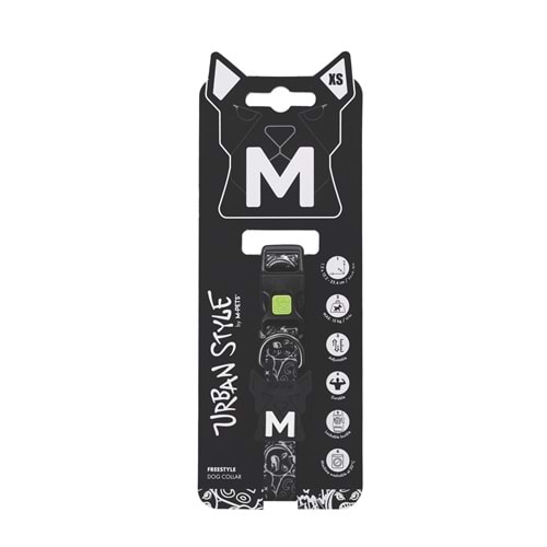10866999 M-PETS URBAN STYLE FREESTYLE BLACK/WHİTE BOYUN TASMASI (XS)
