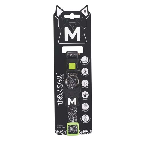 10867199 M-PETS URBAN STYLE FREESTYLE BLACK/WHİTE BOYUN TASMASI (M)