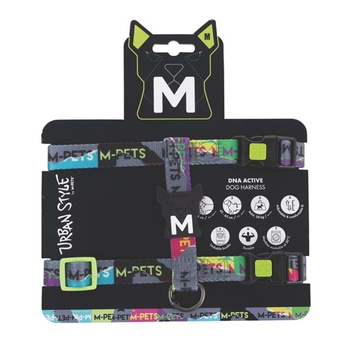 10867999 M-PETS URBAN STYLE DNA ACTİVE KÖPEK GÖĞÜS TASMASI (M)