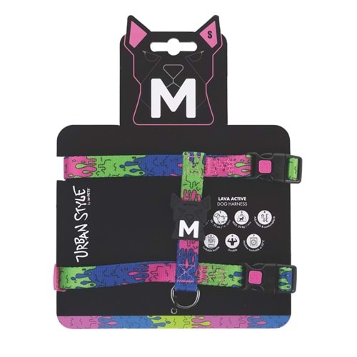 10868299 M-PETS URBAN STYLE LAVA ACTİVE KÖPEK GÖĞÜS TASMASI (S)