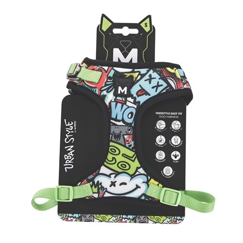 10872999 M-PETS URBAN STYLE MULTİCOLOR EASY FİT KÖPEK GÖĞÜS TASMASI (S)