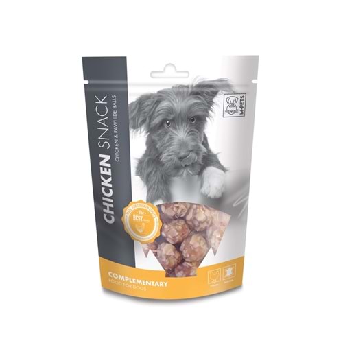 19011215 M-PETS MY SNACKY CHICKEN & RAWHIDE BALLS KÖPEK ÖDÜLÜ 80GR