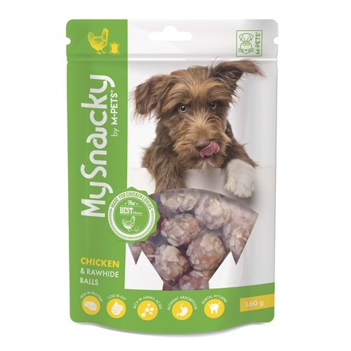 19012615 M-PETS MY SNACKY CHICKEN & RAWHIDE BALLS KÖPEK ÖDÜLÜ 160GR