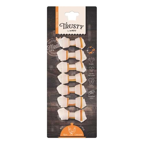 19046099 M-PETS TRUSTY CHICKEN DÜĞÜMLÜ KEMİK 7Lİ 84GR/6,4CM