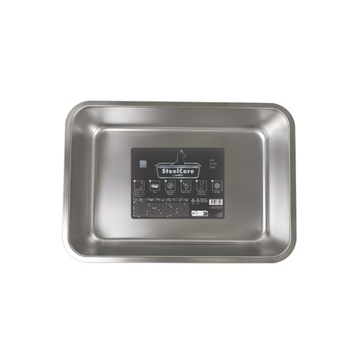20128599 M-PETS STEEL CARE PASLANMAZ ÇELİK KEDİ KUMU TUVALETİ (S)
