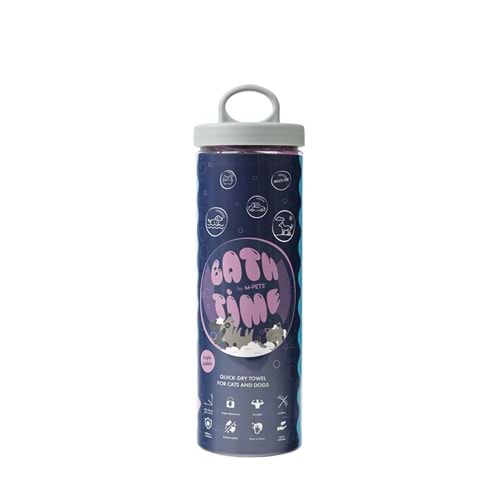 60106010 M-PETS BATHTIME KEDİ ve KÖPEKLER İÇİN HIZLI KURUYAN HAVLU PURPLE