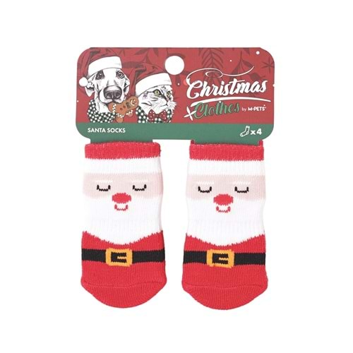 60303099 M-PETS CHRISTMAS SANTA KAYMAZ TABANLI ÇORAP 4LÜ
