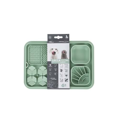60568903 M-PETS LECCA PRO 6İN1 YAVAŞ BESLENME VE YALAMA MATI GREEN (S)