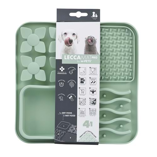 60569803 M-PETS LECCA PRO 4İN1 YAVAŞ BESLENME ve YALAMA MATI YEŞİL