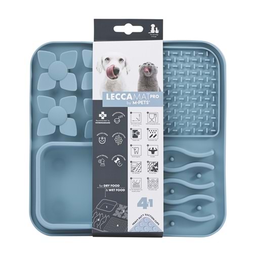 60569917 M-PETS LECCA PRO 4İN1 YAVAŞ BESLENME ve YALAMA MATI BLUE