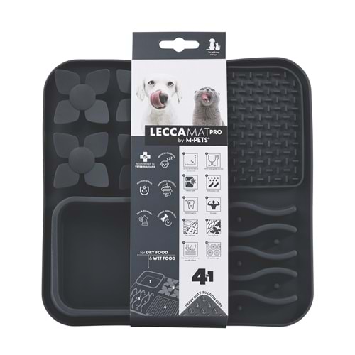 60570008 M-PETS LECCA PRO 4İN1 YAVAŞ BESLENME ve YALAMA MATI BLACK