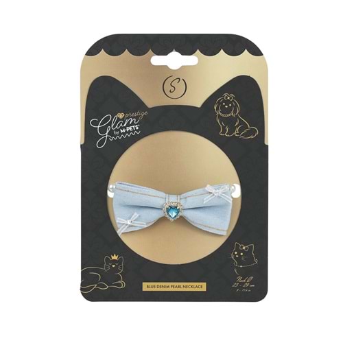 60804099 M-PETS GLAM PRESTİGE AKSESUAR BLUE DENİM PEARL (S)